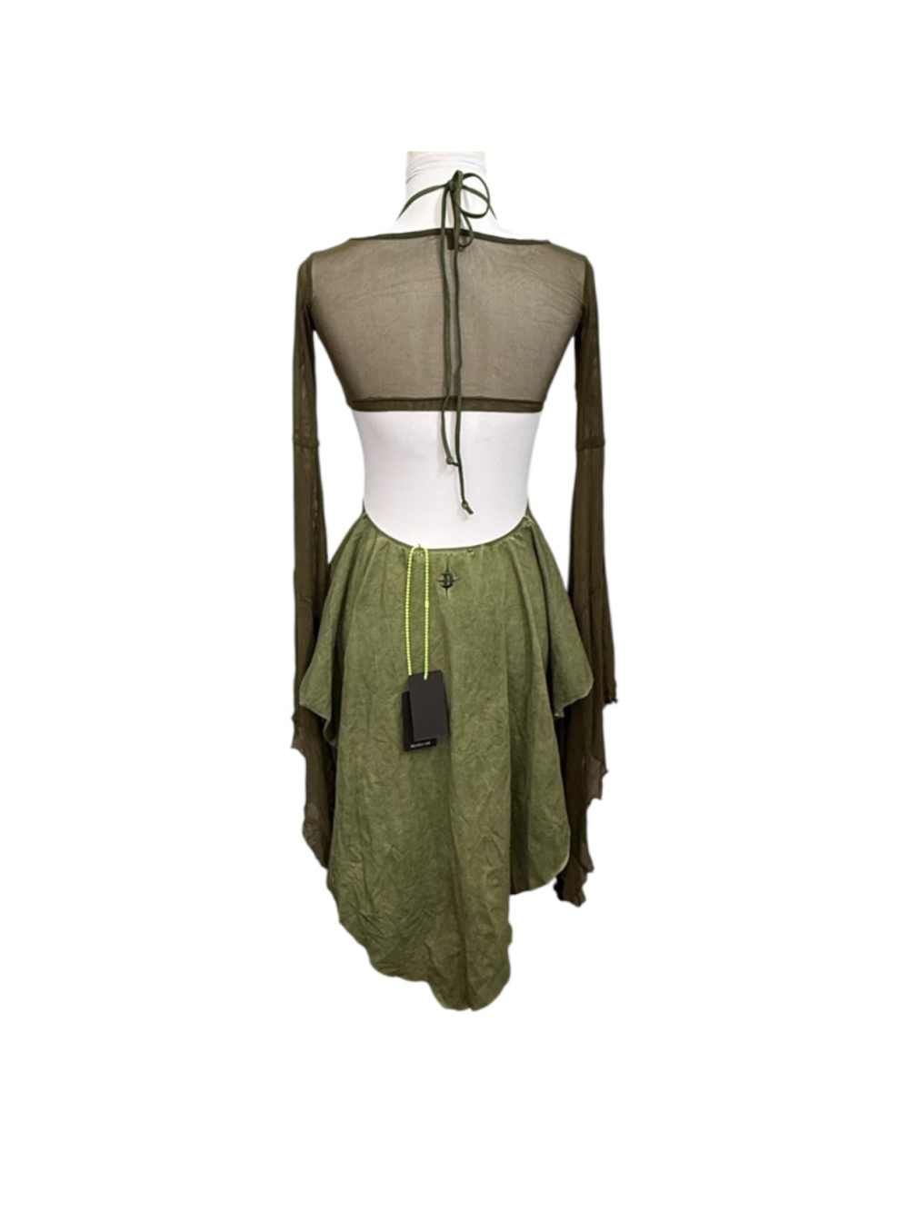 Dolls Kill Darker Wavs Green Gothic Fairy Festival Dress Mesh Shrug NWT XXS - Picture 3 of 10